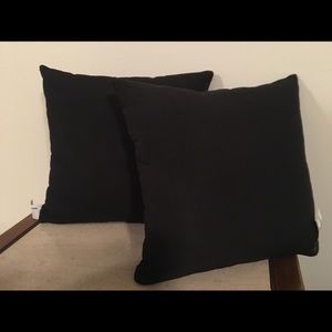 (2) Black Throw Pillows